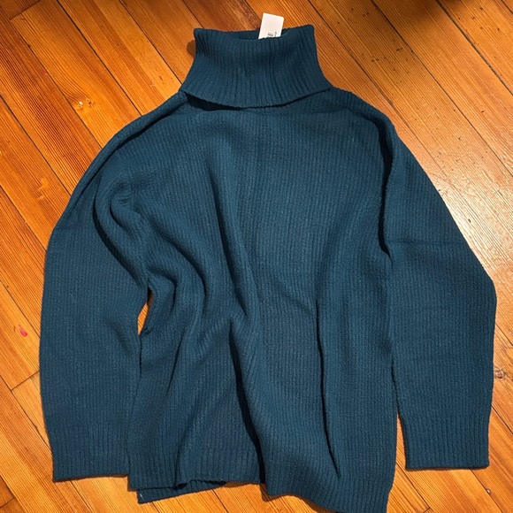 The Drop Ultra Soft Women's Teal Turtleneck Sweater - Picture 1 of 3